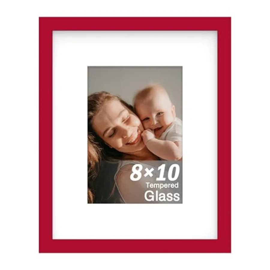 Picture Frame, Wood Photo Frame with Tempe Glass for Horizontal or Vertical Display, Home Decoration