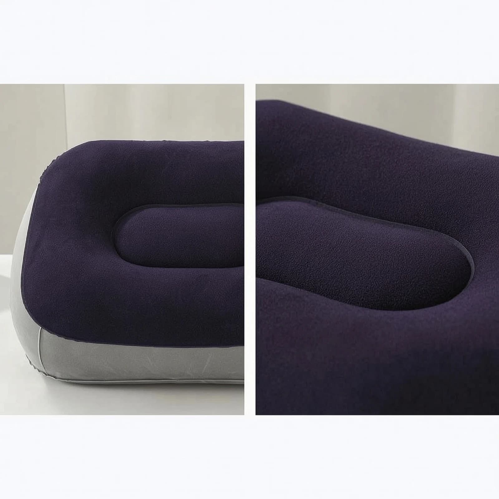 Inflatable Footrest Lightweight Footrest with Flocked Top Inflatable Travel Pillow Long-Lasting Leg Rest Ergonomic for Travelers