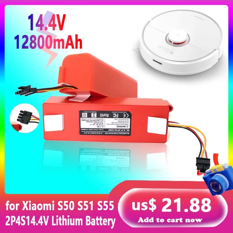 2026 Original BRR-2P4S-5200S Robotic Vacuum Cleaner Replacement Battery For Xiaomi Roborock S55 S60 S65 S50 S51 S5 MAX S6 Parts