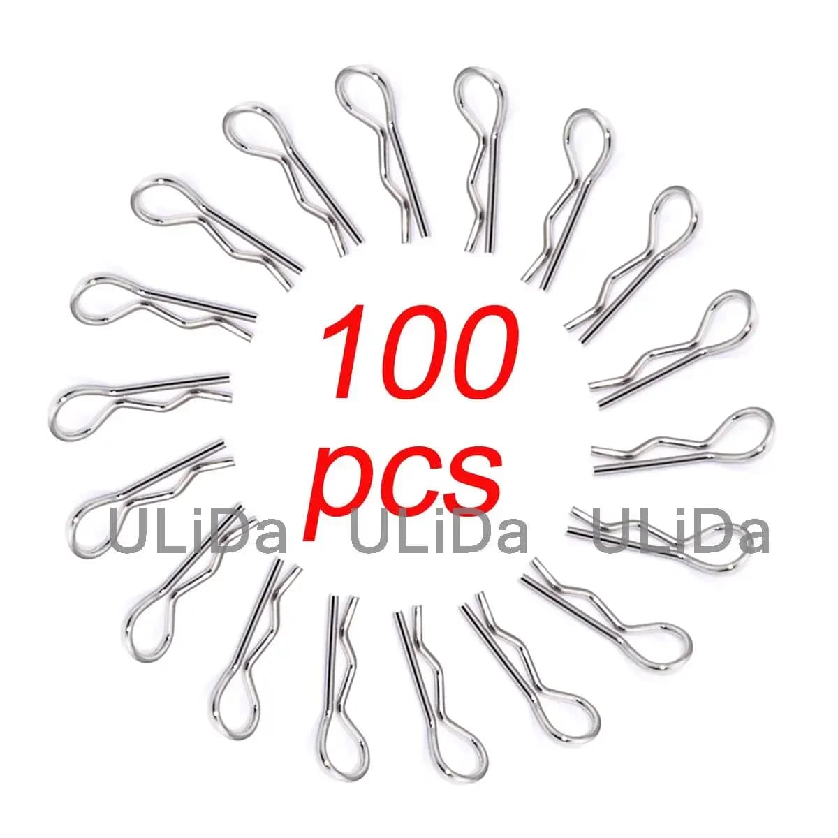 100 pz 1/10 1/8 Corpo In Acciaio Inox Pinze Spilli Per HPI Himoto HSP 02053 RC Auto Da Corsa Borsette vento coda parti
