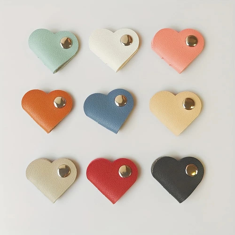 Fascette per cavi in PVC a forma di cuore 1 pezzo, clip per cavi multicolori per cuffie/caricabatterie - Regalo leggero per organizer da scrivania, durevole per la casa