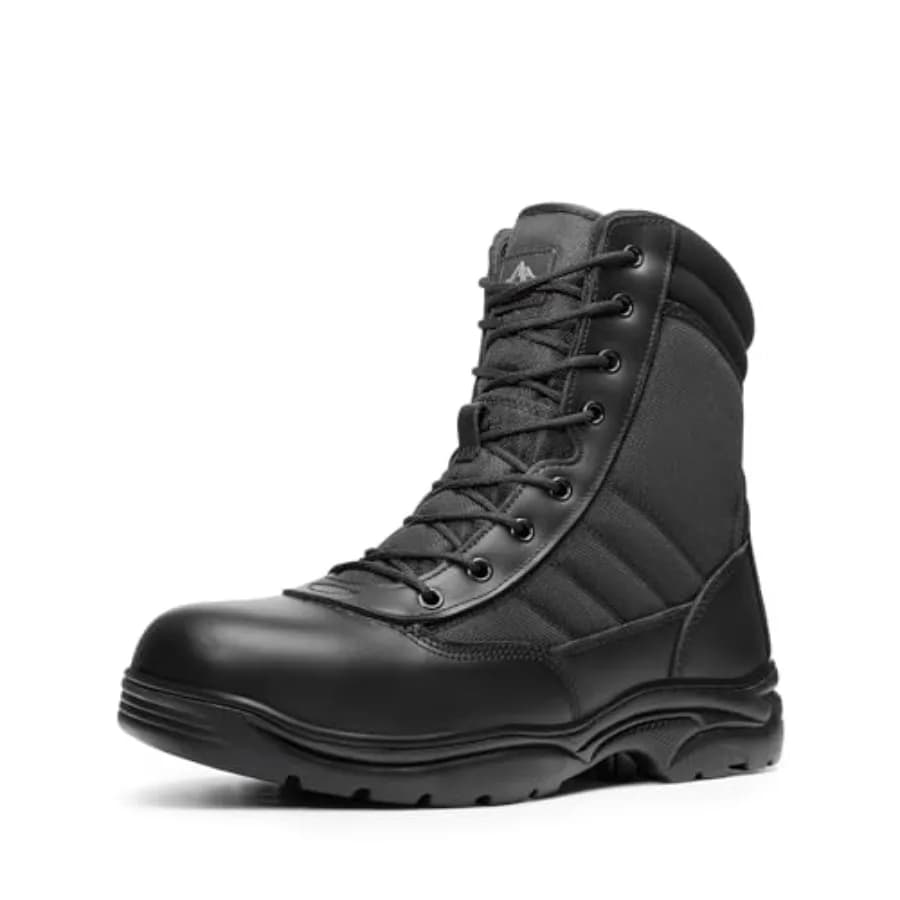 Stivali con Punta in Acciaio per Uomo, Scarpe da Lavoro Industriali e Edili, Militari, Antiscivolo, ASTM F2413-18, TROOPER-STL