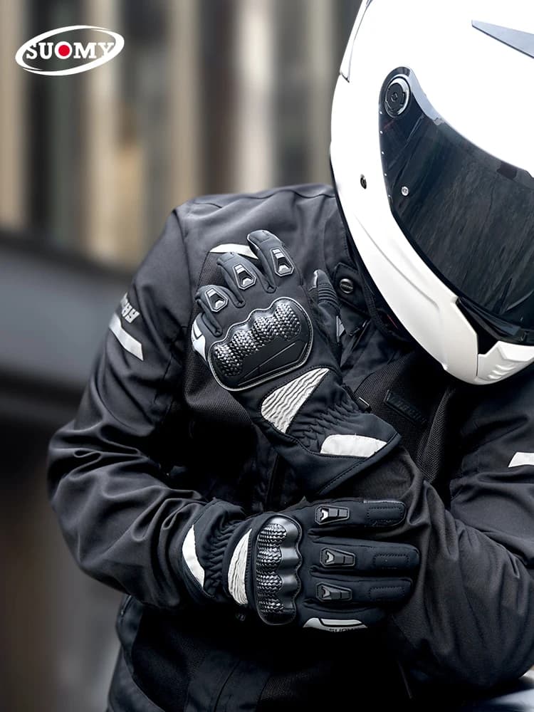SUOMY Spring Autumn Winter Motorcycle Gloves Waterproof Touchscreen Thermal Anti-Slip Motocross Riding Gear Gloves Men Women