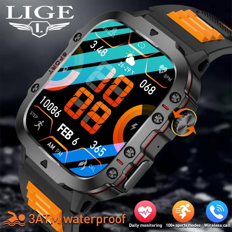 Smartwatch da Uomo 2026 Versione Aggiornata, Fitness Tracker Militare, Monitoraggio Salute e Sonno, Impermeabile, Chiamate Bluetooth