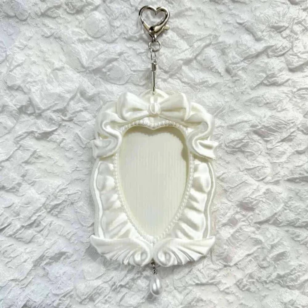 New 3 Inch Kpop Photocard Holder Bow Angel Acrylic Idol Photo Frame Storage Picture Display Card Holder Bag Pendant