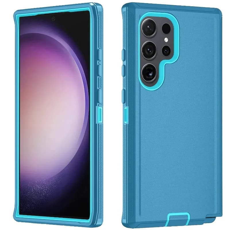 Robust phone case 3IN1 Samsung Galaxy S25 S24 S23 S22 S21 S20 FE Plus Note 20 Ultra shockproof PC + TPU Defender Cover