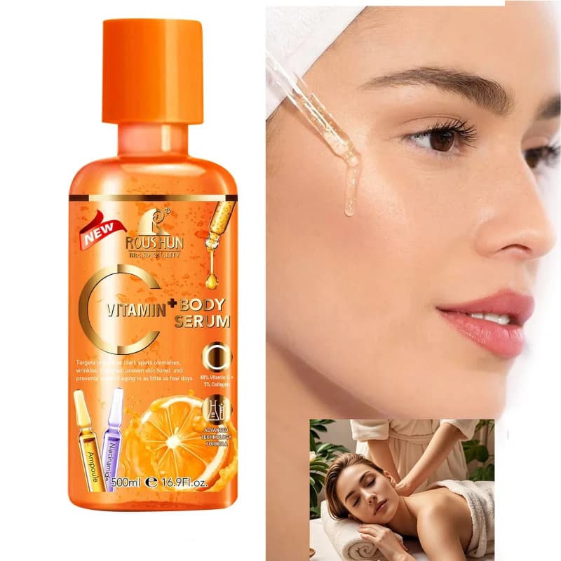 Body serum ROUSHUN to 500 ml vitamin C Essence for the care of the skin moisturizing and nourishing of great capacity for the complete use of the body