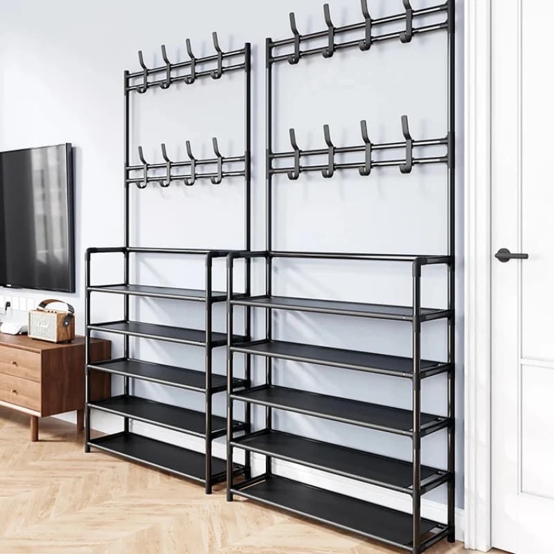 Floor Scarves Multilayer Clothes Organizer Shoe Storage Shelf for Anti-dust Gymnastics Shoes Entrance