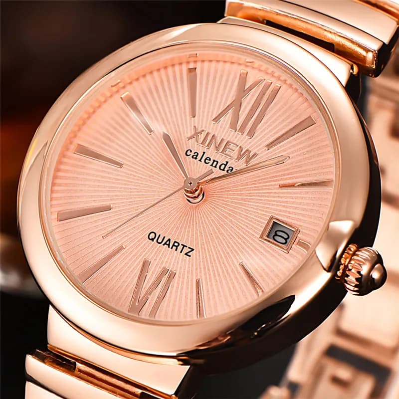 Relogios Feminino Fashions Girls Big Brand Women's Watches Simple Alloy Strap Date Quartz Gifts Watch Reloj Mujer Montre Femme 2026