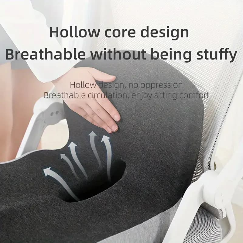 Ergonomic Seat Cushion with Lumbar Back Support Soft Support Office Chair Pad Removable Washable Cover Hip Waist Comfort Cushion for Long Time Sitting Home Car Gaming Use
