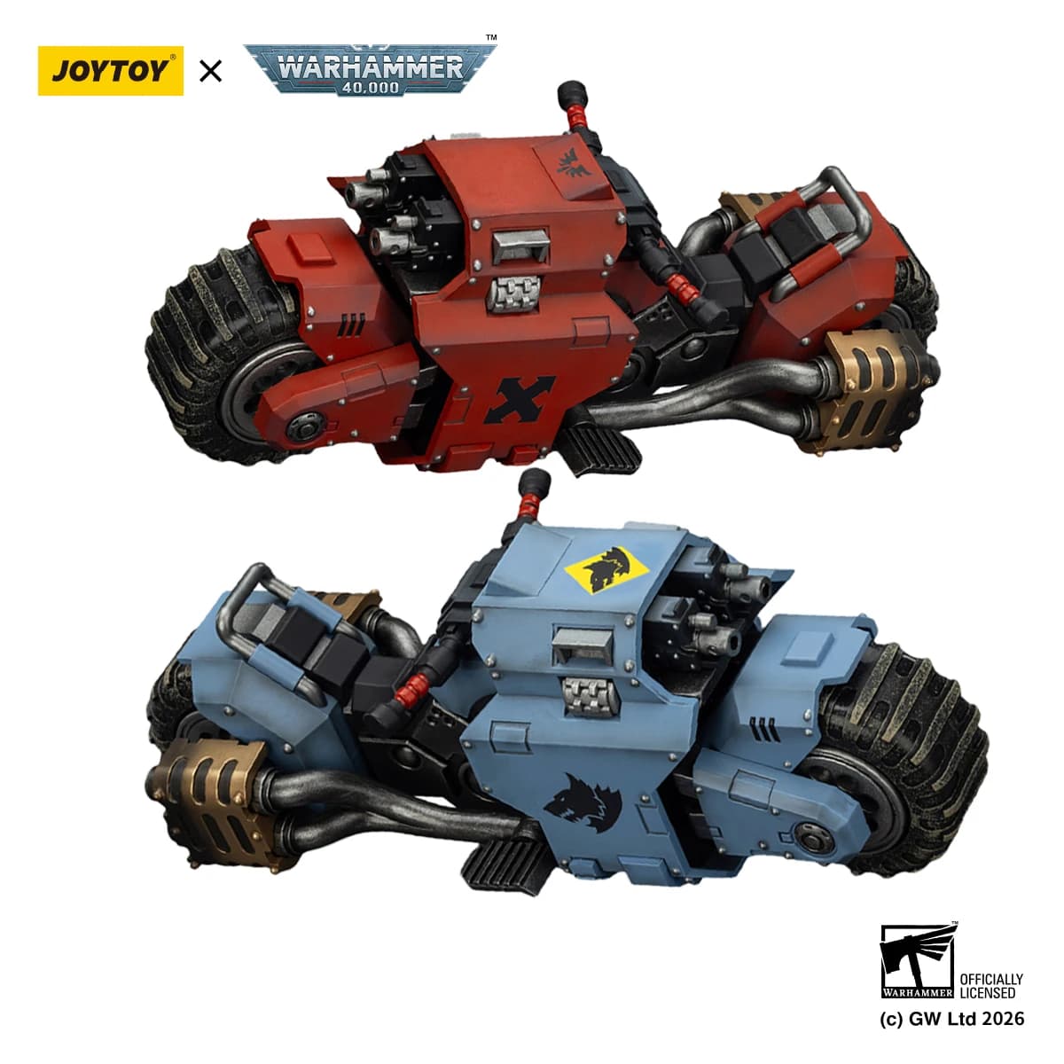 Warhammer 40K Blood Angels & Space Wolves & Raven Guard - Moto da combattimento modello Raider - Action Figure da collezione - Giocattolo motociclistico