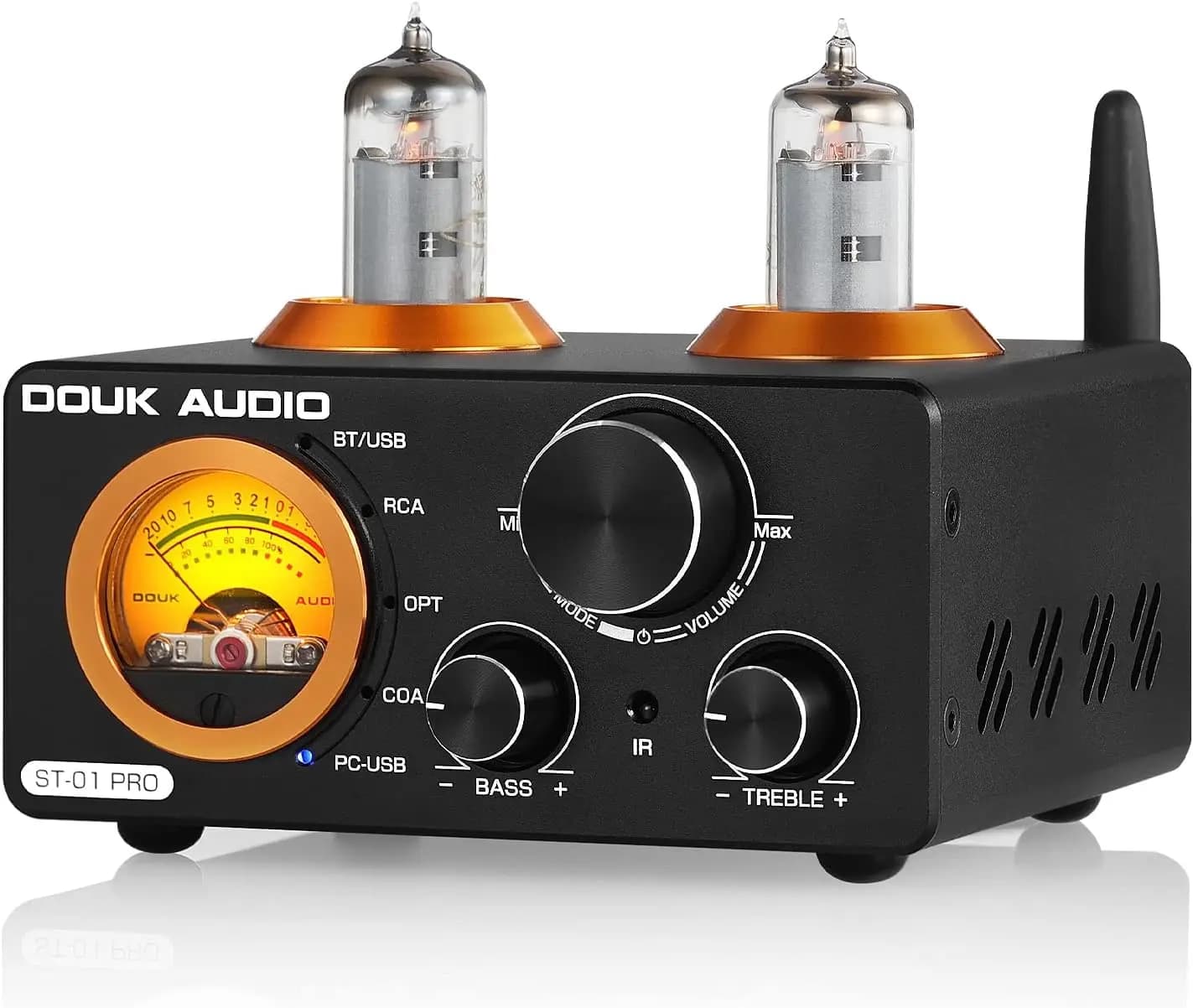 Amplificatore a Valvole Bluetooth da 200W con DAC USB, Misuratore VU per Altoparlanti Home Theater