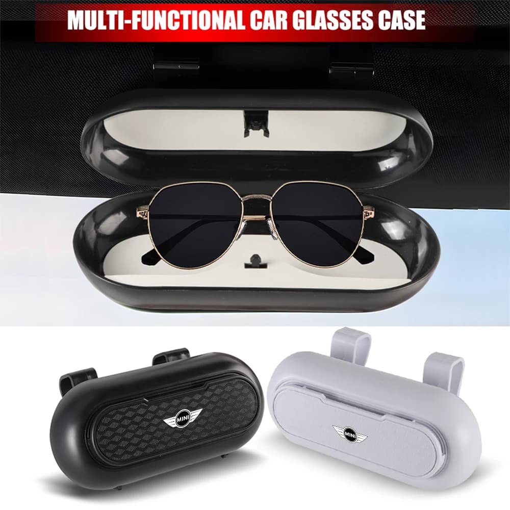 Car Sun Visor Eyeglass Card Holder Sunglasses Storage Box Case For MINI Cooper S JCW WORKS R55 R56 F55 F56 R57 R58 R59 R50 R60