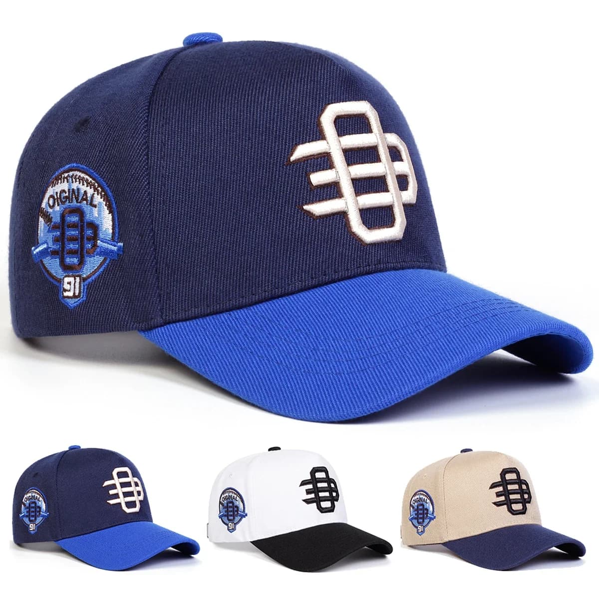 Unisex Baseball Hats with Embroidery OE Side 91, Protective Hat for Spring and Autumn, Adjustable, Casual, Trucker Style