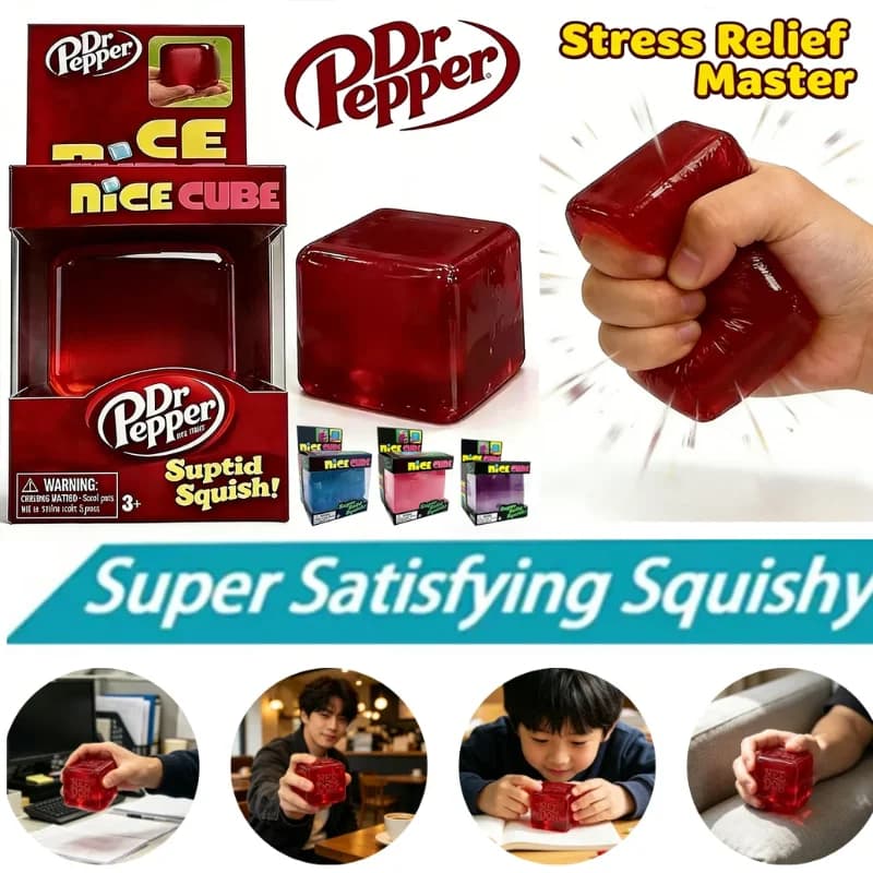 NUOVO Nee Doh Nice Cube Super Squeeze Giocattolo Sensoriale Antistress, Cubo Morbido Traslucido Rosso per Alleviare l'Ansia di Bambini e Adulti