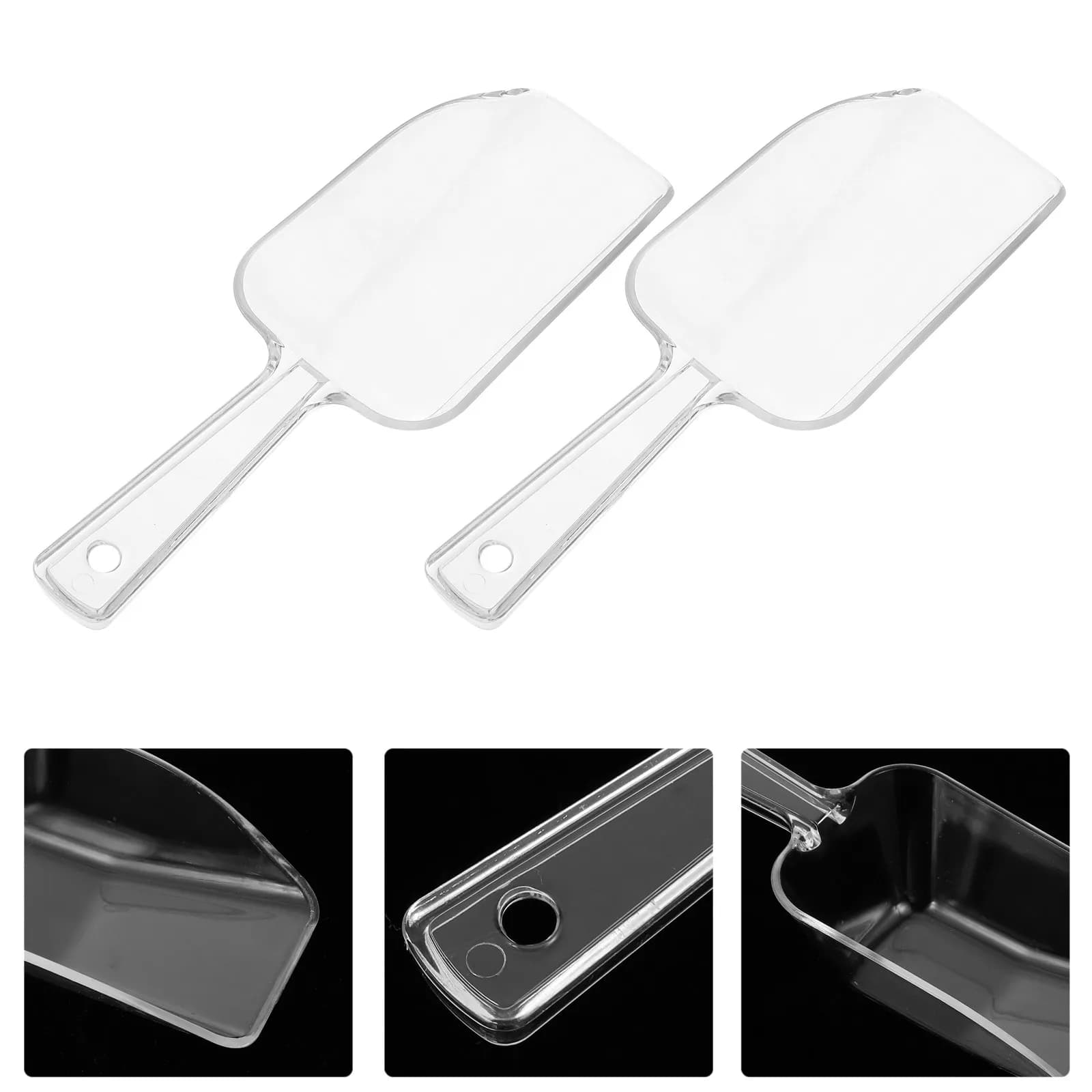 Set di 6 Paletta per Ghiaccio in Plastica Resistente, Trasparenti, per Ghiaccio, Zucchero, Caramelle, Proteine in Polvere, Feste di Compleanno, Ristoranti, Uso Domestico