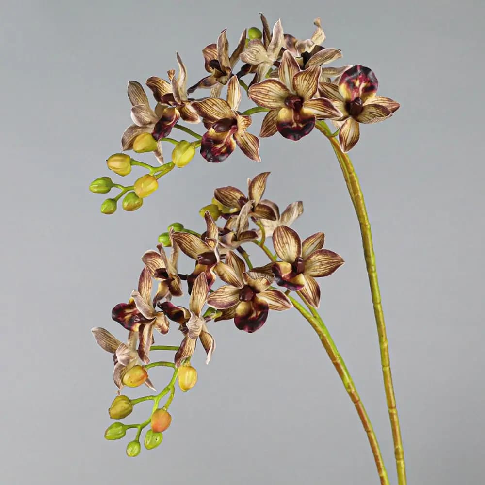 2 Fork Artificial Phalaenopsis Branches Realistic Handmade Fake Flowers Real Touch Simulation Plant Wedding Home