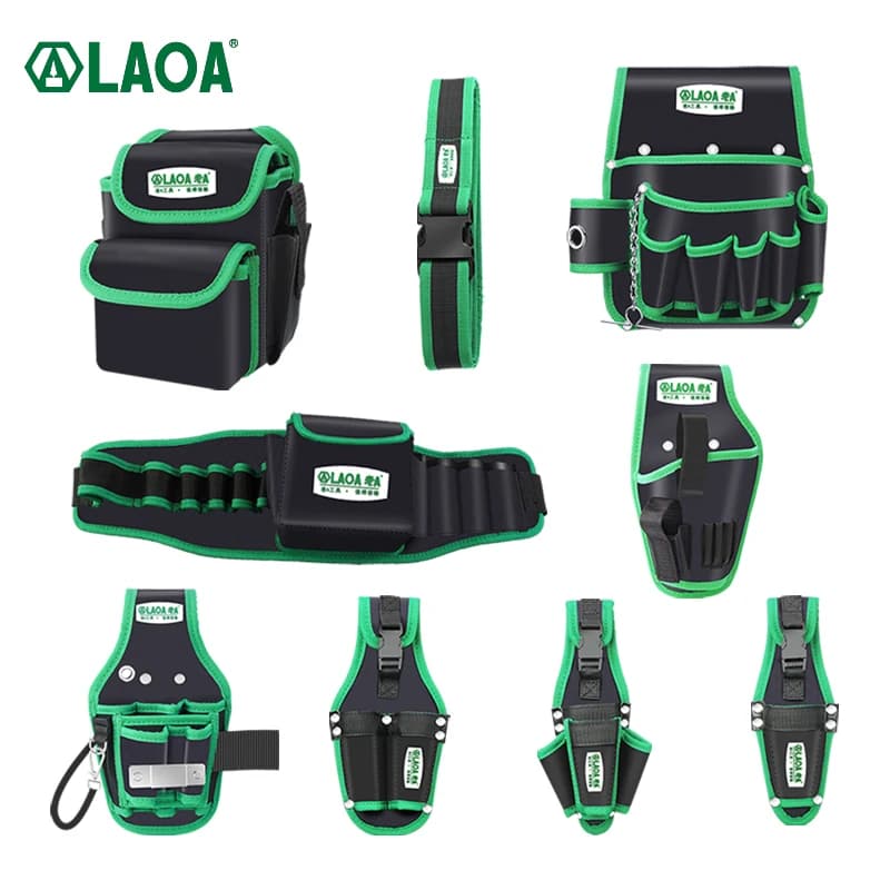 LAOA Borsa portaoggetti multifunzione Marsupio in tessuto Oxford Strumento di riparazione hardware Chiave tascabile Pinze Cintura per elettricista per uso domestico