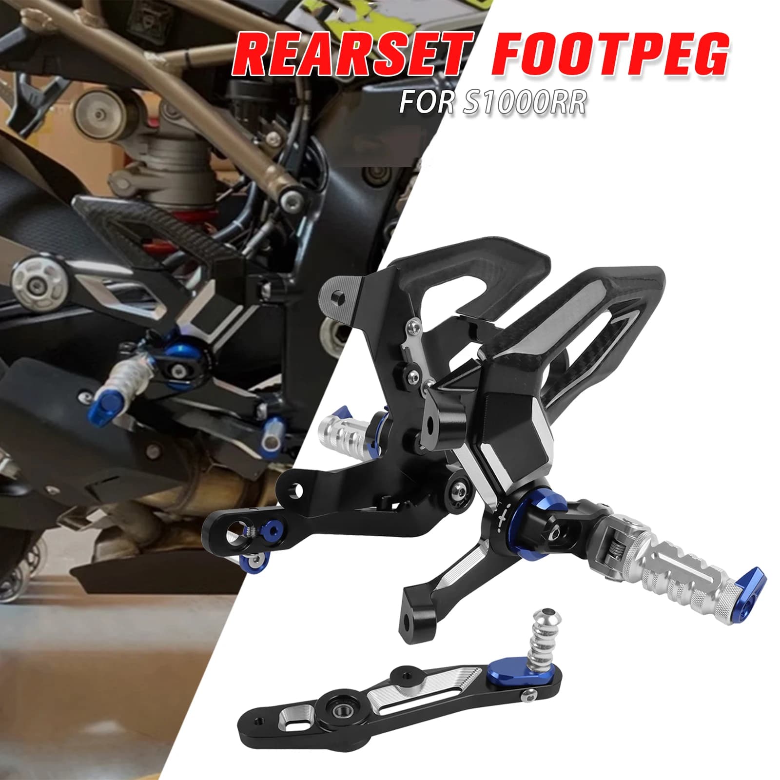 Per BMW S1000RR S 1000 RR S1000 RR 2019-2025 M1000RR Pedana Set Posteriore Pedane Pedale Poggiapiedi Tallone Ala Regolatore Rearset