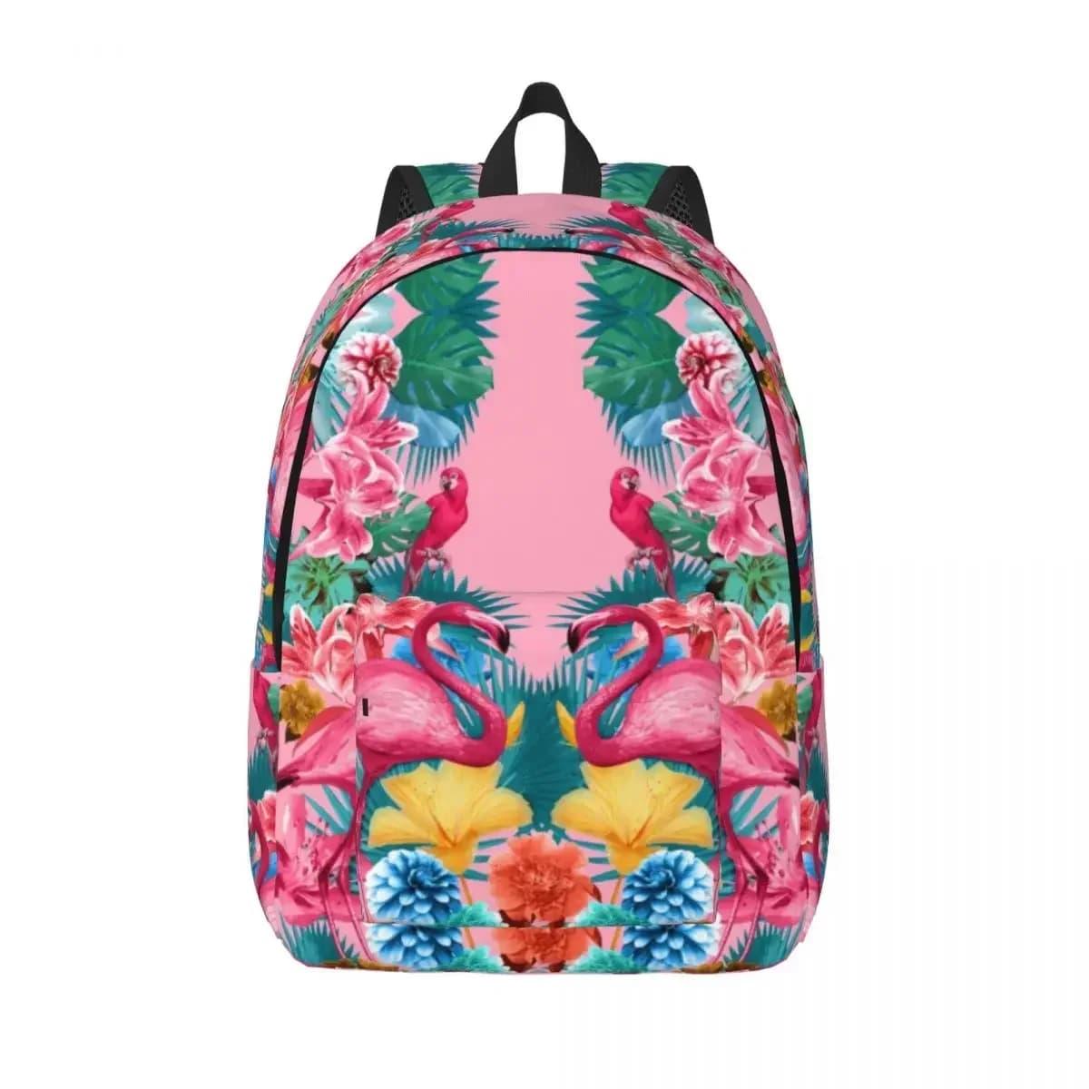 Zaino Flamingo Tropical Garden per ragazzi, zaini da viaggio in poliestere, borse da scuola con motivo Kawaii, regalo di Natale