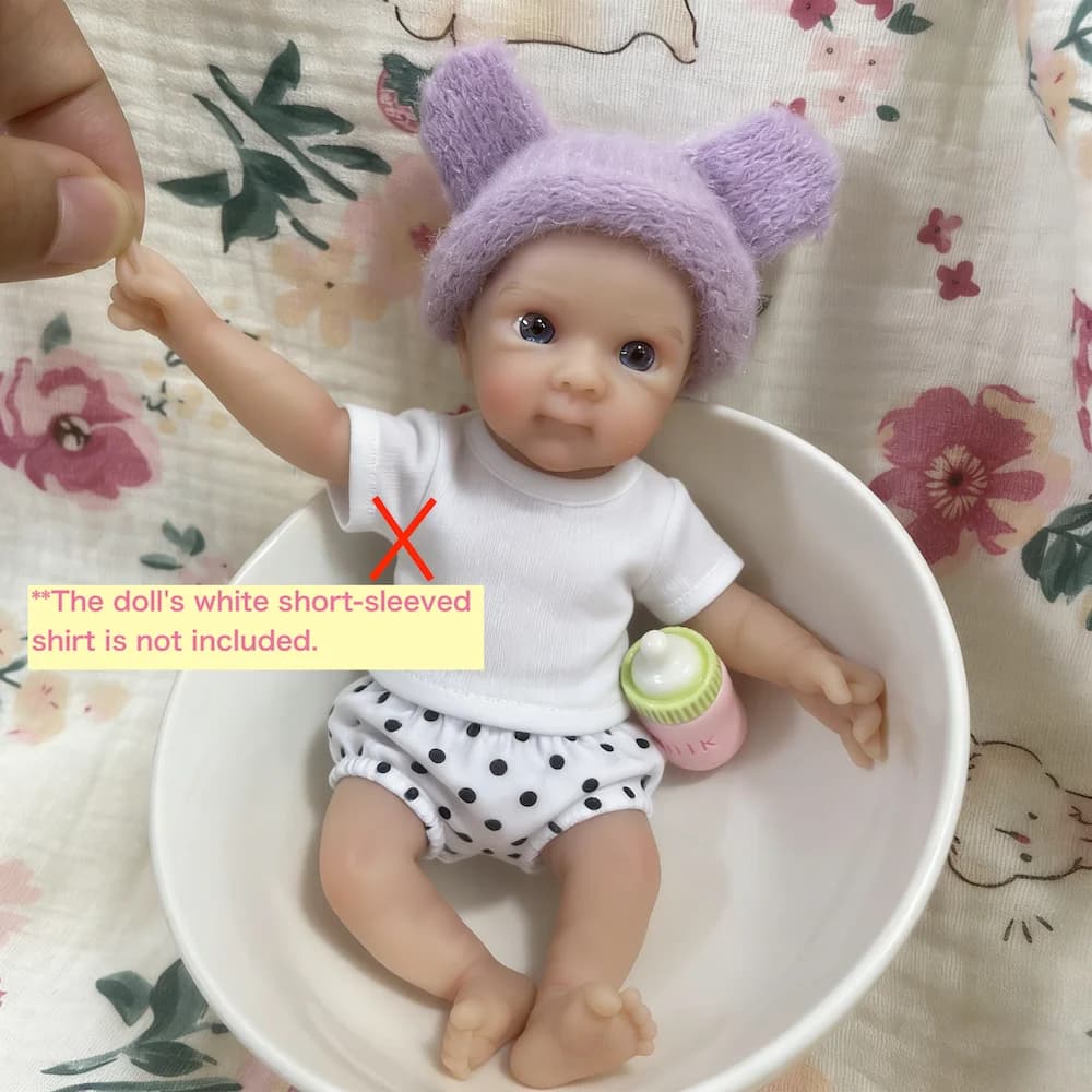 15CM Mini Bettie Full Solid Silicone Reborn Baby Doll Lavabile Corpo Ragazza Adorabile bambola in silicone da 6 pollici Compleanno Regalo di Natale