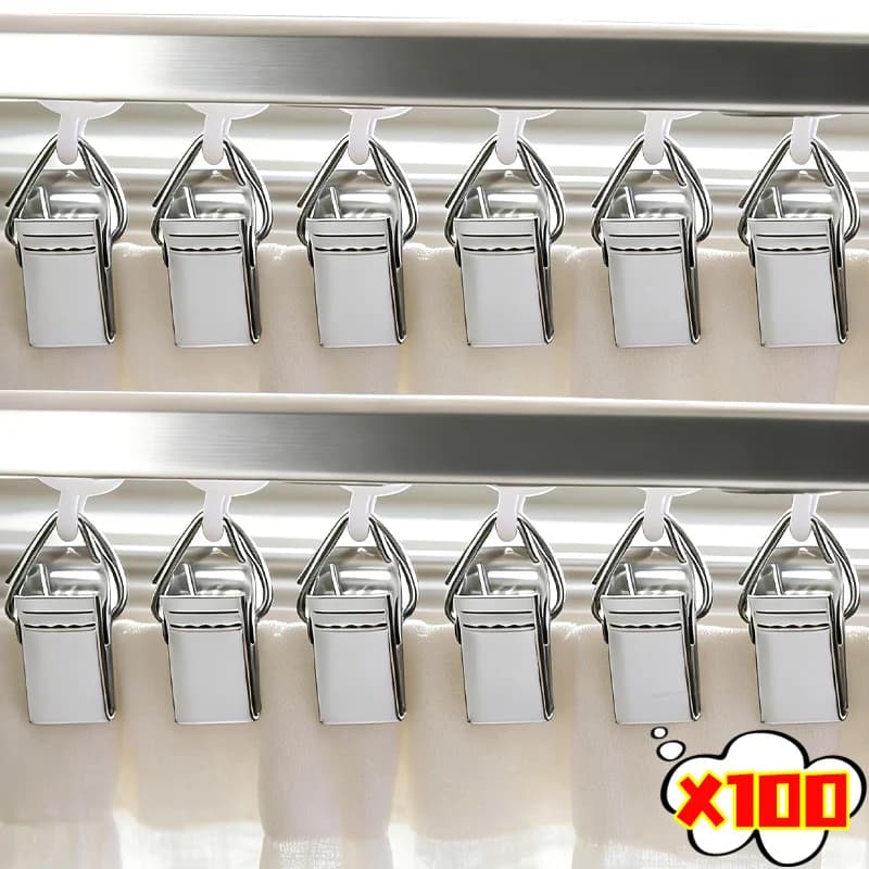 Clip per binari tende, Ganci in metallo con rulli lisci, Supporti per tende sicuri, Morsetti antiscivolo con denti, Forniture per casa e bagno, Ingrosso