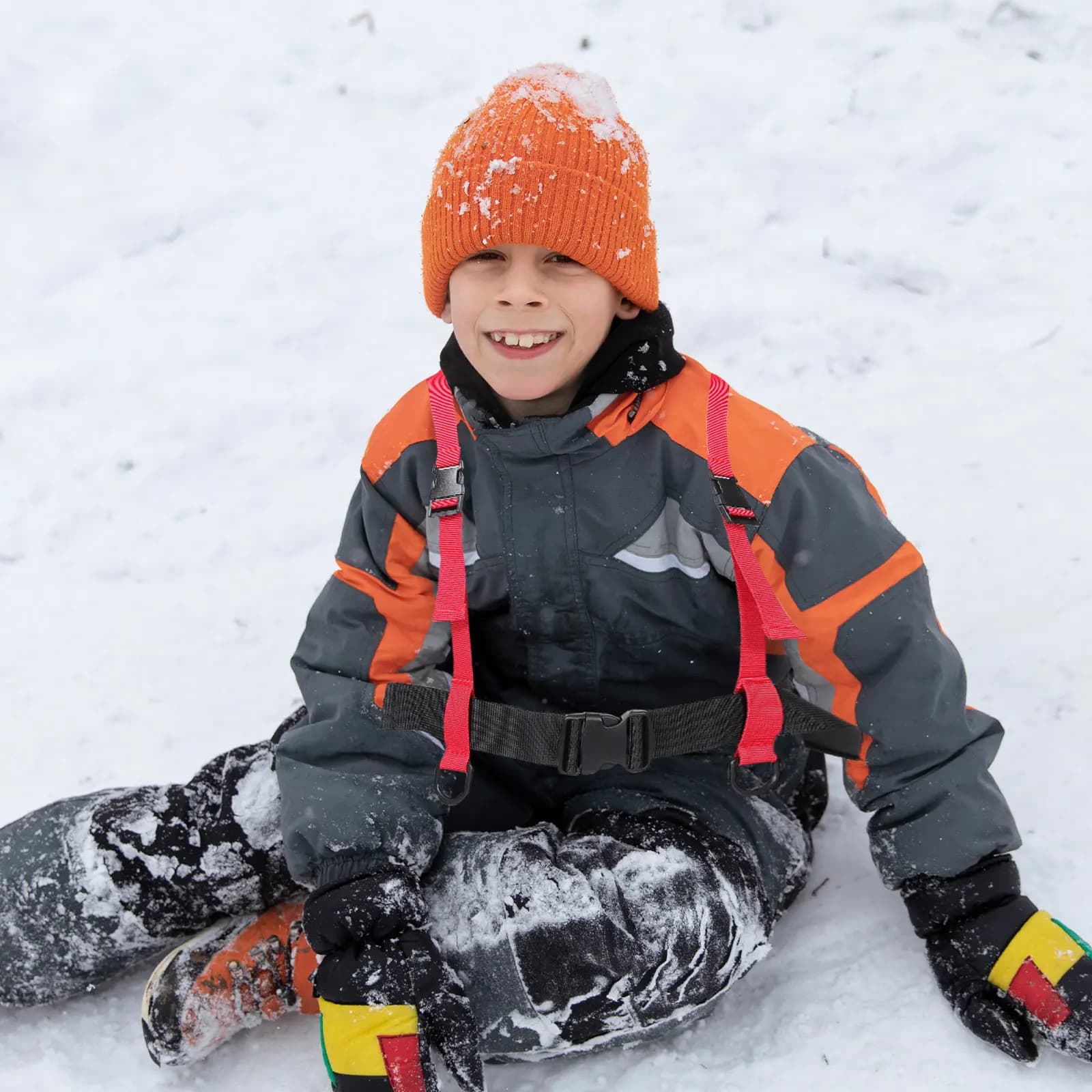 Cinghia di Trazione per Sci per Bambini, Imbracatura Professionale con Maniglia per Allenamento Sci, Snowboard e Pattinaggio su Ghiaccio