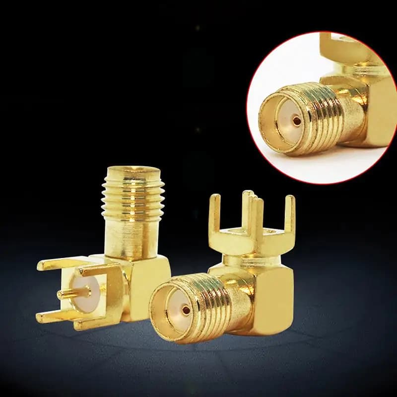 SMA KWE 90 Degree Angled SMA RF Connector Socket 4 Pin Female Adapter for Drone FPV System Stable Signal