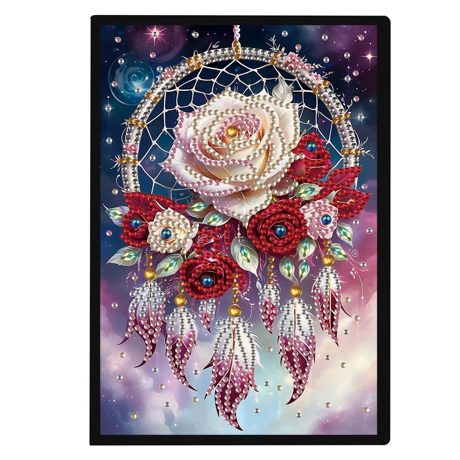 5D fai da te forma speciale Diamond Art Painting Notebook Sketchbook, strass Art Hand Craft Kit prodotto per ufficio (Rose Dreamcatcher)