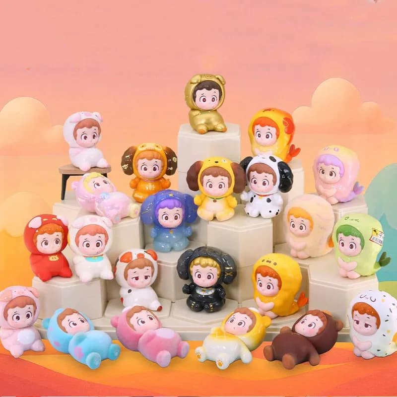 Piny Time To Eat Series Mini Blind Box Cute Action Anime Figure Desktop Ornament Mystery Box Dolls Regalo a sorpresa Giocattoli Kawaii