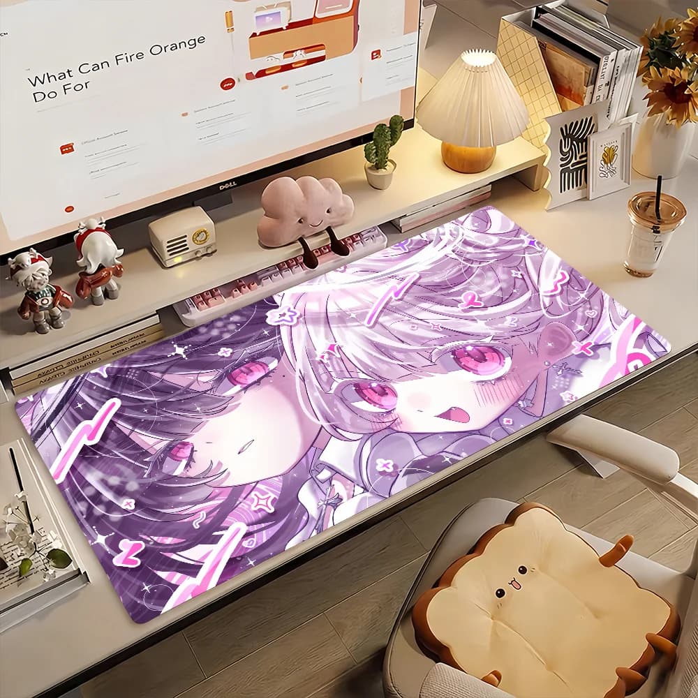 Tappetino per Mouse Kawaii con Ragazze Anime, Antiscivolo in Gomma, per Gamer, Decorazione per Scrivania, Grande Tappetino per Laptop e Ufficio