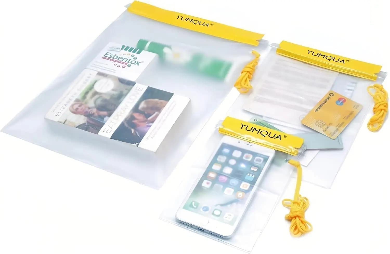 Waterproof Dry Bag 3 Pack - Clear Phone Pouch for Kayaking, Beach, Swimming, Boating, Passport Holder, Map Case, Small Medium Large