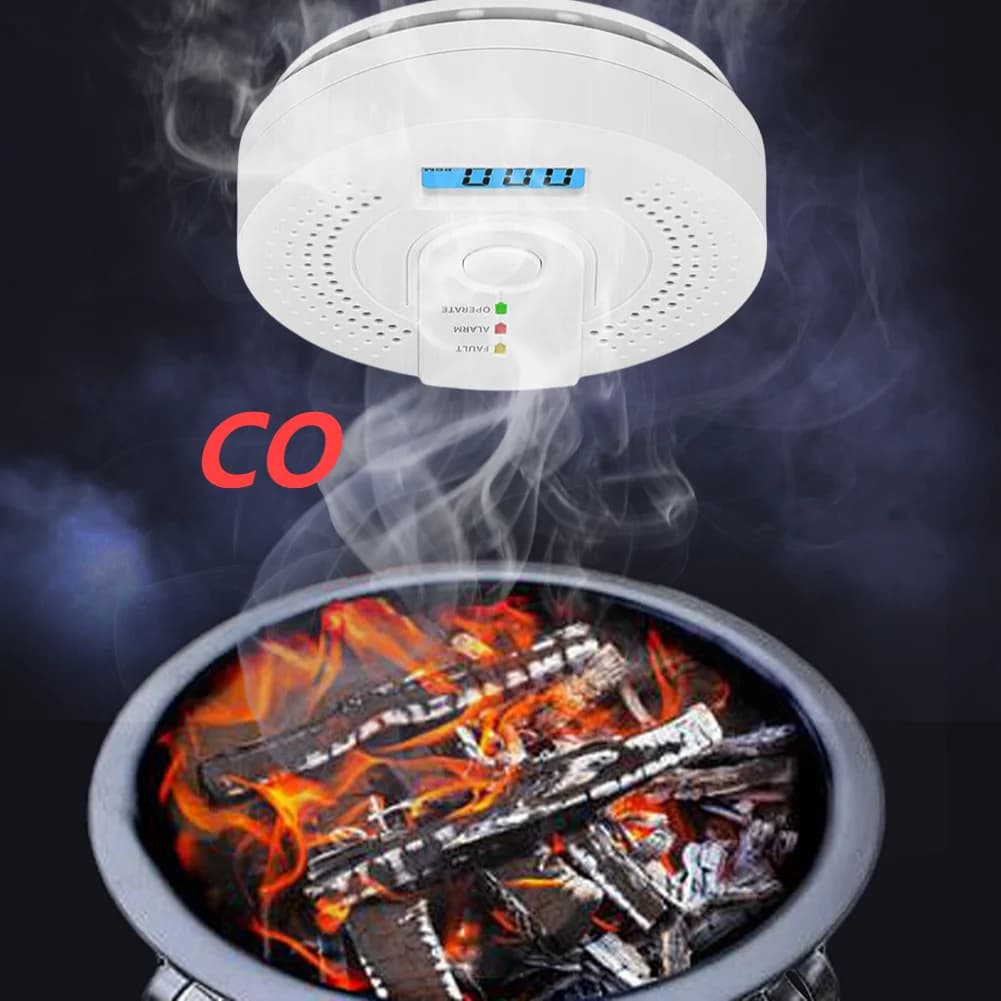 Digital Carbon Monoxide Detector with LED Indicator Battery Powered Warning Alarm Sensor CO Gas Monitor Alarm Detector Home Use