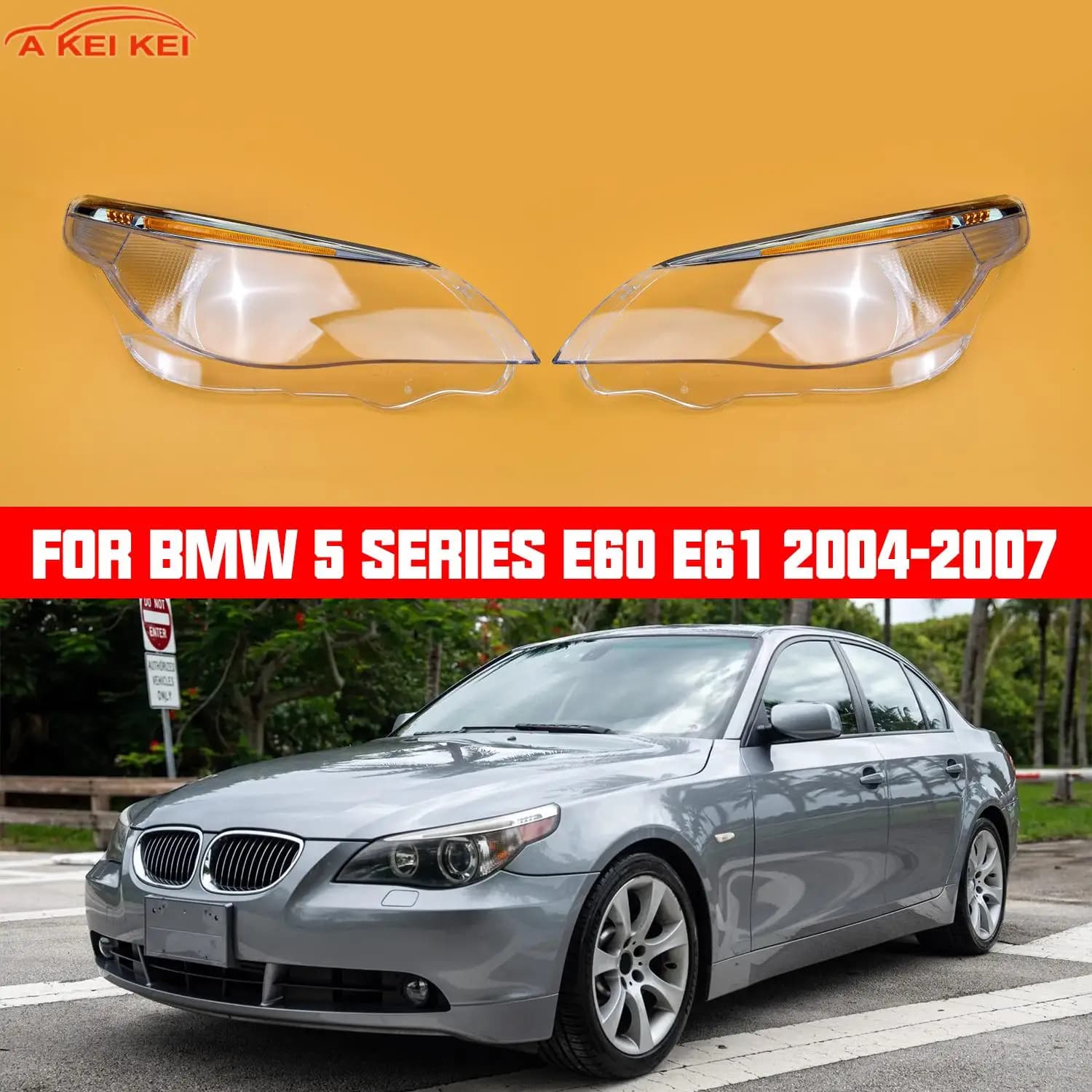 Per BMW Serie 5 E60 E61 520i 523 525 530i 2004 2005 2006 2007 Auto Faro Copertura vecchio stile Lente Paralume Trasparente HA CONDOTTO LA Luce