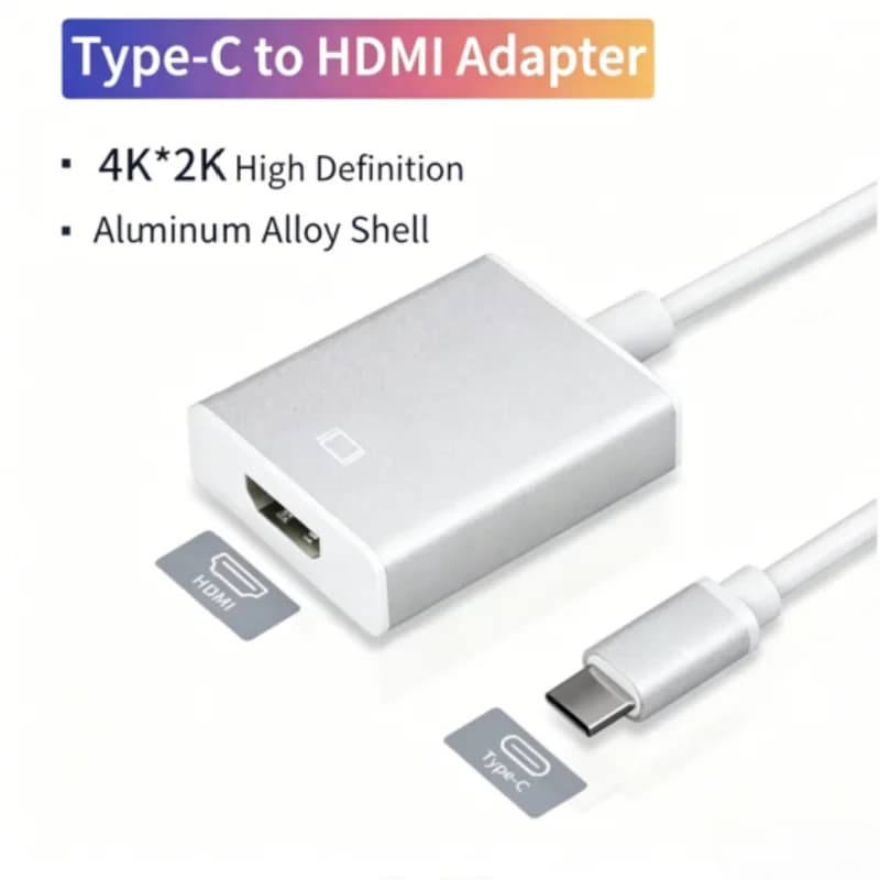 Type-C to HDMI Converter VGA Compatible with Huawei Apple iPad Lenovo MacBook Computers Mobiles for TV Projector Display Casting