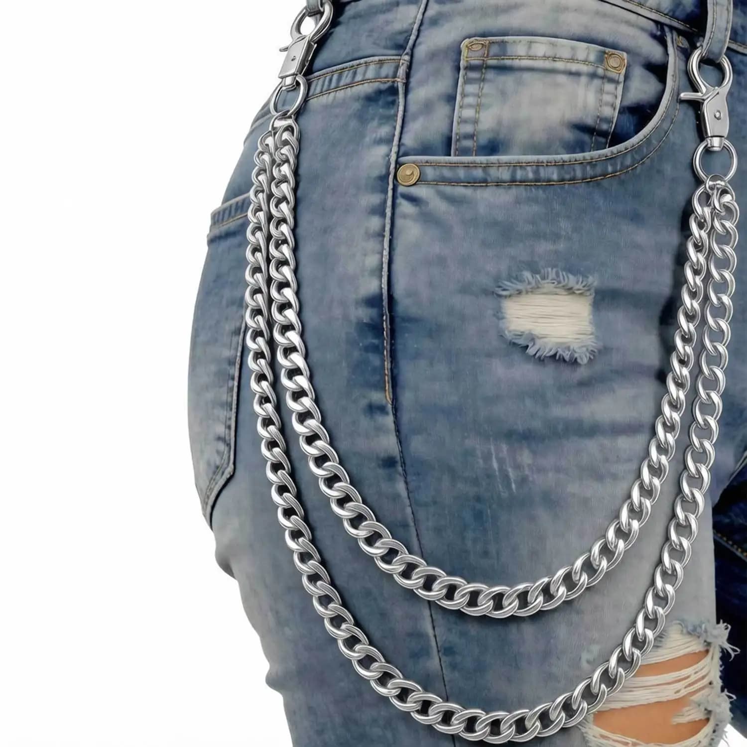 Wallet Chain for Men & Women – Punk Biker Keychain for Jeans, Belt Loops & Pocket Use Men's Keychain