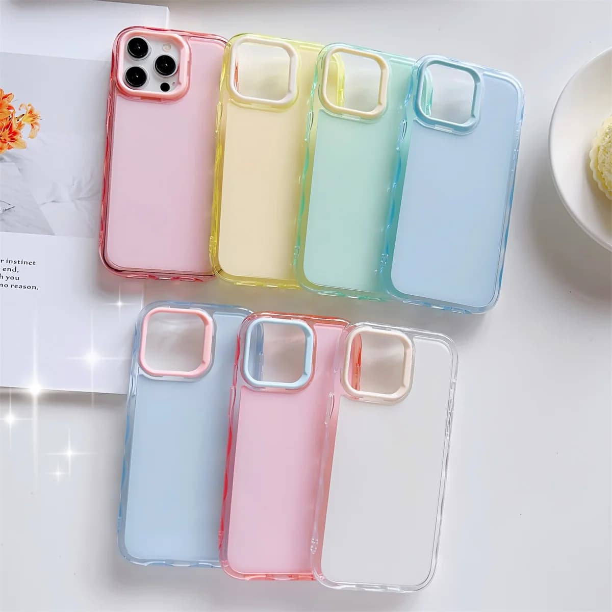 Transparent Shockproof Soft Case For iPhone 16 Pro Max 15 Plus 14 13 12 11 Silicone Bumper Clear Capa Cover
