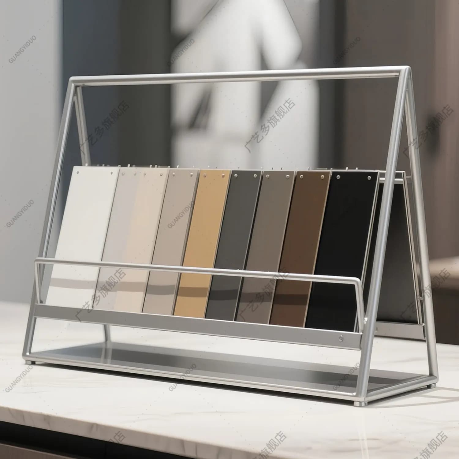 Espositore da banco, pannello per ante di armadi su misura per tutta la casa, pannello colorato, pannello ecologico, espositore per campioni di pietra, quarzo