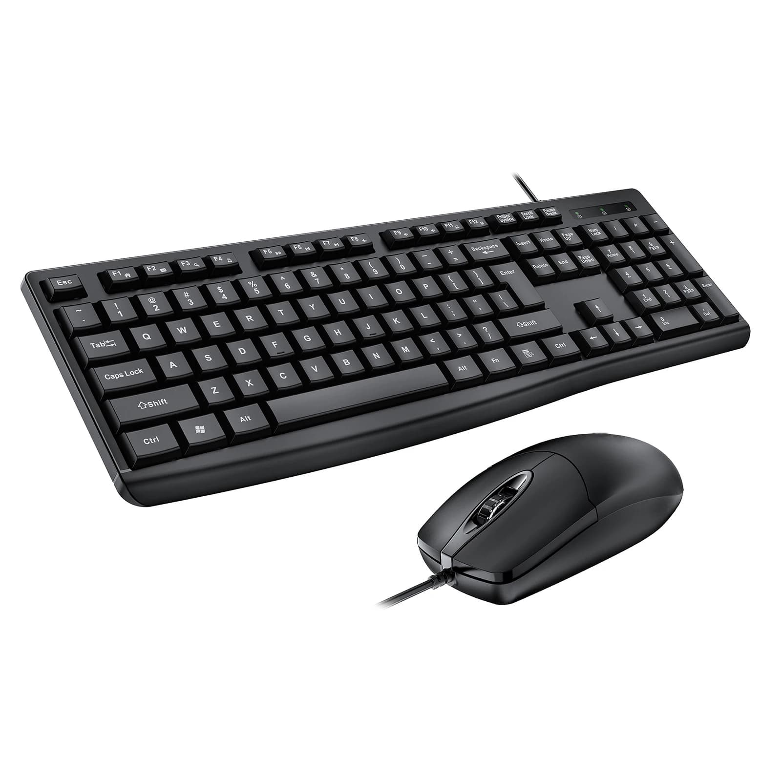 Set Tastiera e Mouse T650 USB Cablato, Ottico Ergonomico per Laptop, PC, Gaming e Lavoro