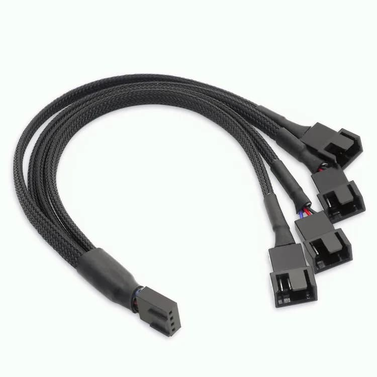 Cavi hub splitter estensione ventola PWM a 4 pin, CPU scheda madre da 4 pin a 3 vie Dispositivo di raffreddamento a 4 pin o divisore di alimentazione ventola con custodia a 3 pin