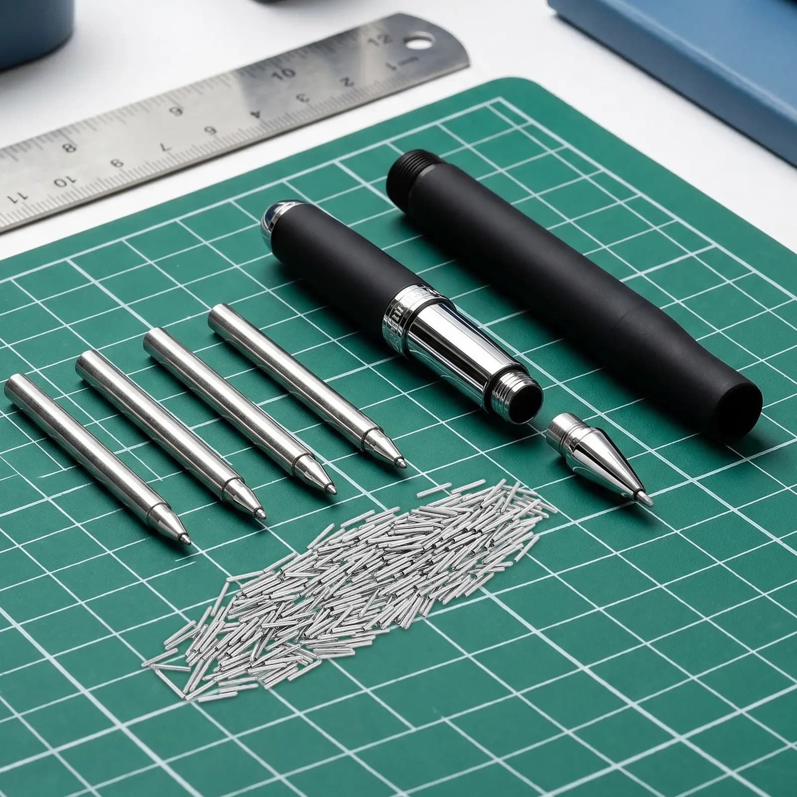 300Pcs Gel Ink Pen Nibs 0.5mm Metal Fine Point Refills Stationery Pen Replacement Parts Office School Gel Ink Refill Nib