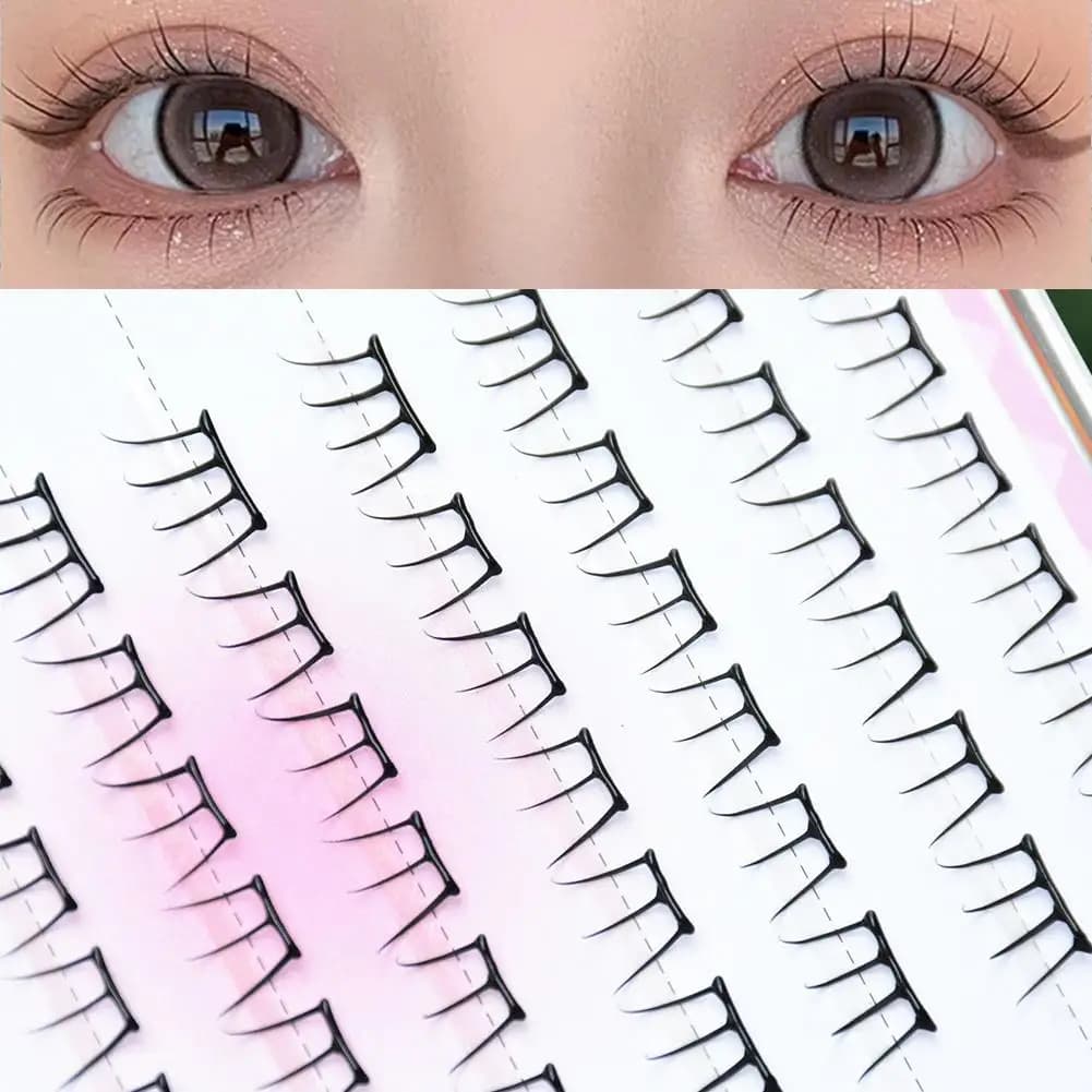 Ciglia finte per principianti a grappolo singolo segmentate naturali belle e arricciate ciglia morbide e leggere alla moda finte G5I7