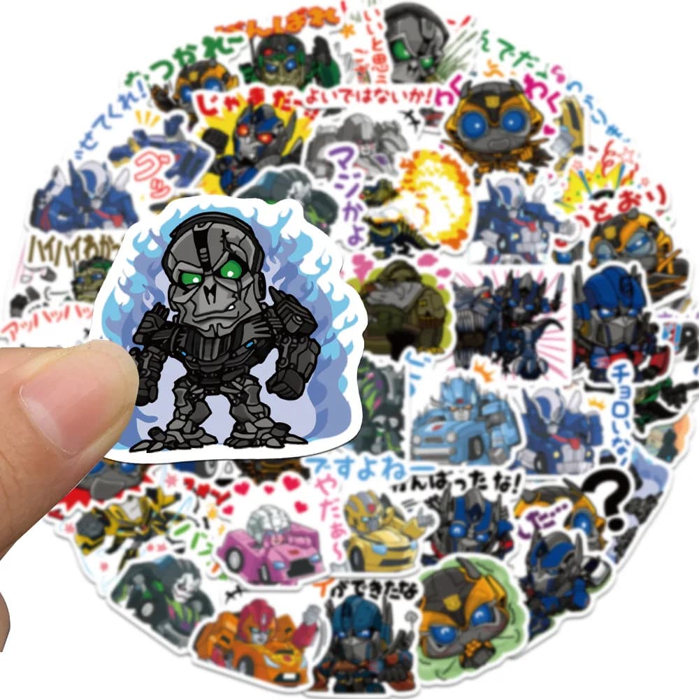 50 pezzi simpatico cartone animato giapponese robot graffiti adesivo per decorazione fai da te scrapbooking telefono bagaglio skateboard decalcomanie impermeabili