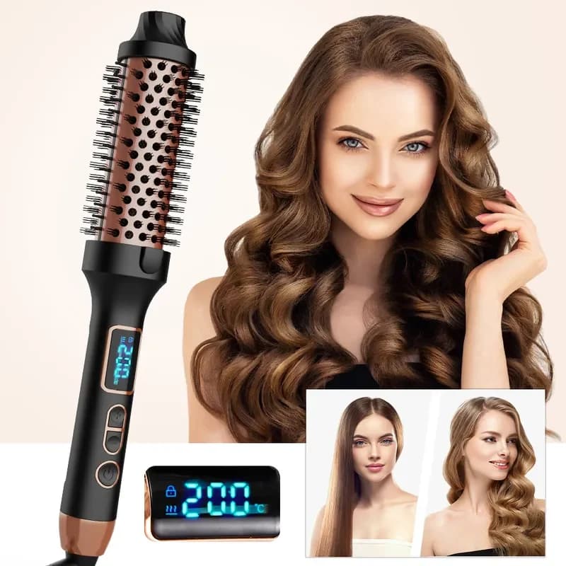 for Electric Curling Comb Negative Ion Curling Iron 2 in 1 Adjustable Temperature Ceramic Barrel 38mm Hair Styling