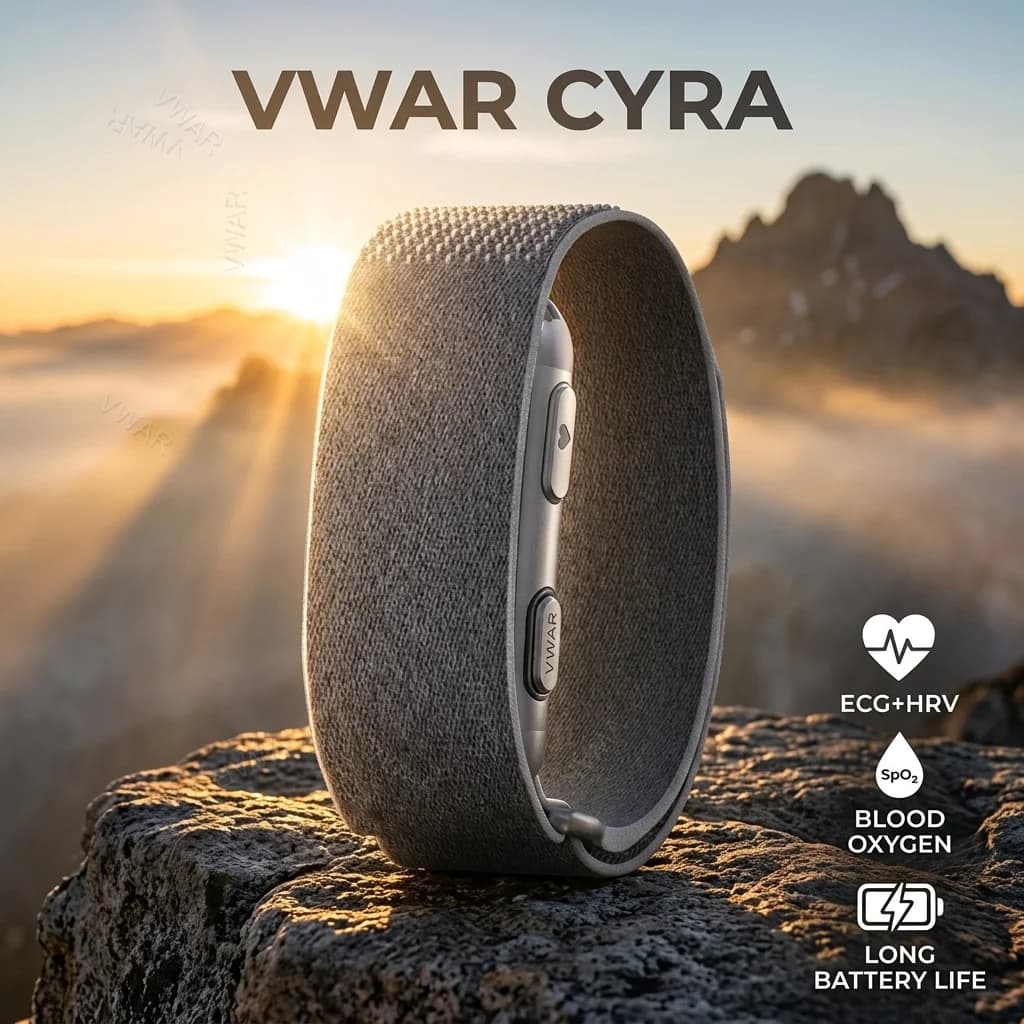 VWAR CYRA Fitness Tracker ECG HRV Smart Bracelet Blood Pressure Oxygen Sleep 24/7 Monitoring SMS Call Reminder Smart Band 2026