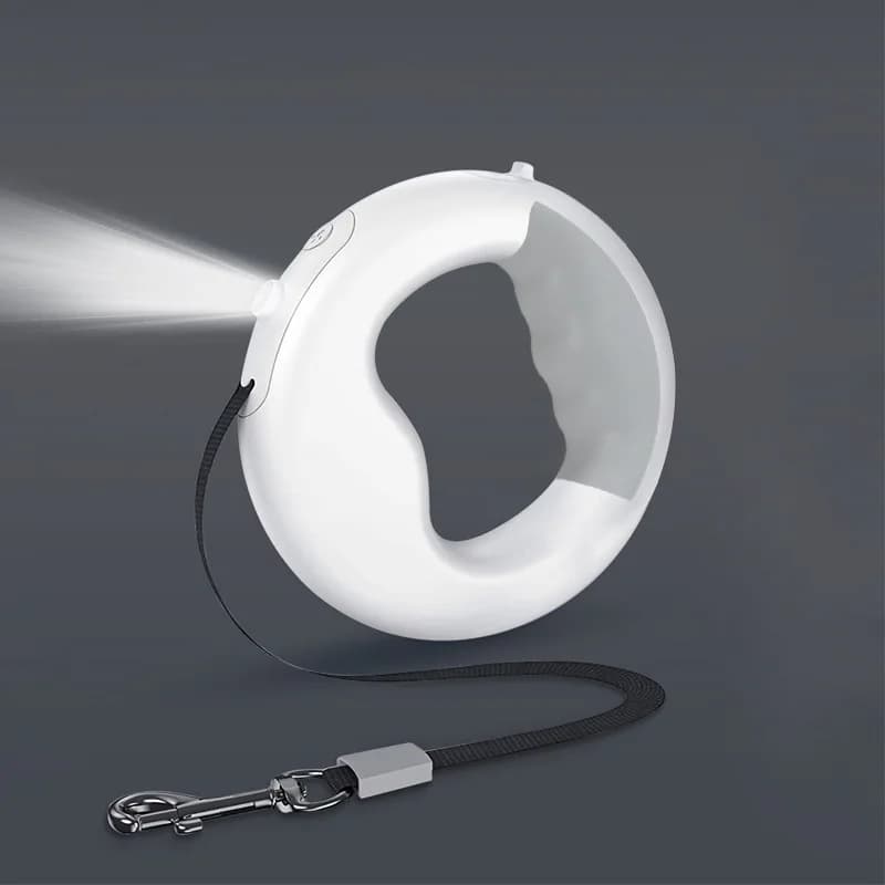 Guinzaglio per cani resistente con luci ricaricabili per cani di taglia media Guinzaglio per cani retrattile con nastro in nylon resistente