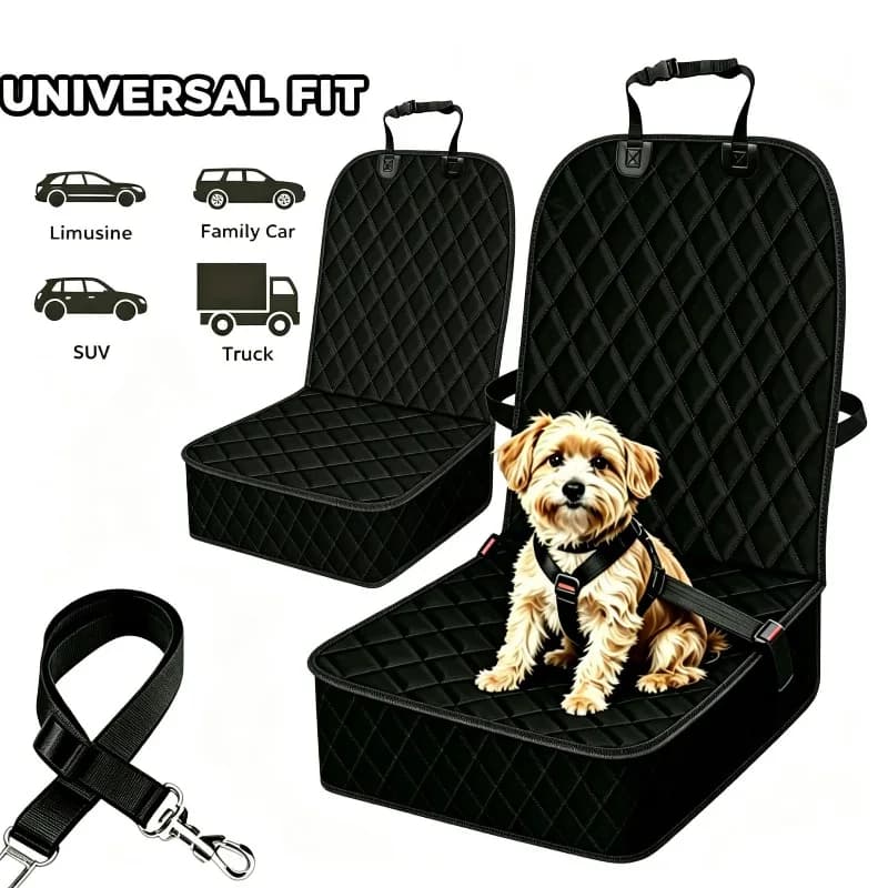 Quilted Pet Front Seat Booster Waterproof 600D Oxford Raised Frame Adjustable Straps Safety Tether Universal Car SUV Pet Travel Dog Owners pet
