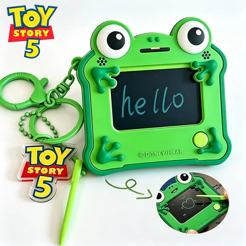 Toy Story 5 Frog Lilypad LCD Tablet Keychain Erasable Drawing Toy Puzzle Drawing Erasable Handwritten Backpack Pendant Gifts