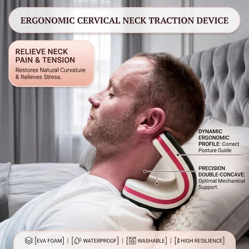 Nuovo design cuscino per la trazione del collo cervicale rilassante per collo e spalle per ortesi portatili per allungamento della colonna vertebrale cervicale