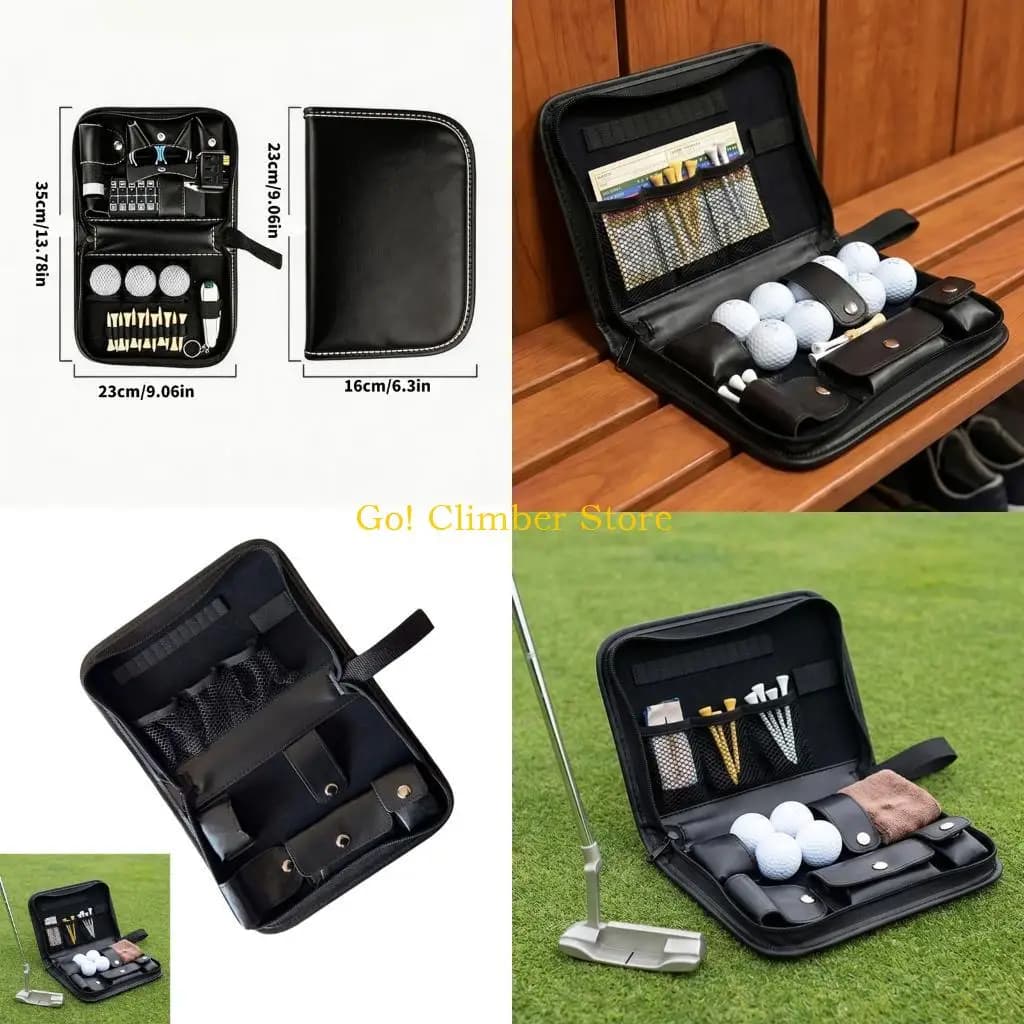 Q84C Sophisticated Golf Ball Case Constructed Of Tear Resistant PU Leather Quick Access Design For Tournaments And Travel